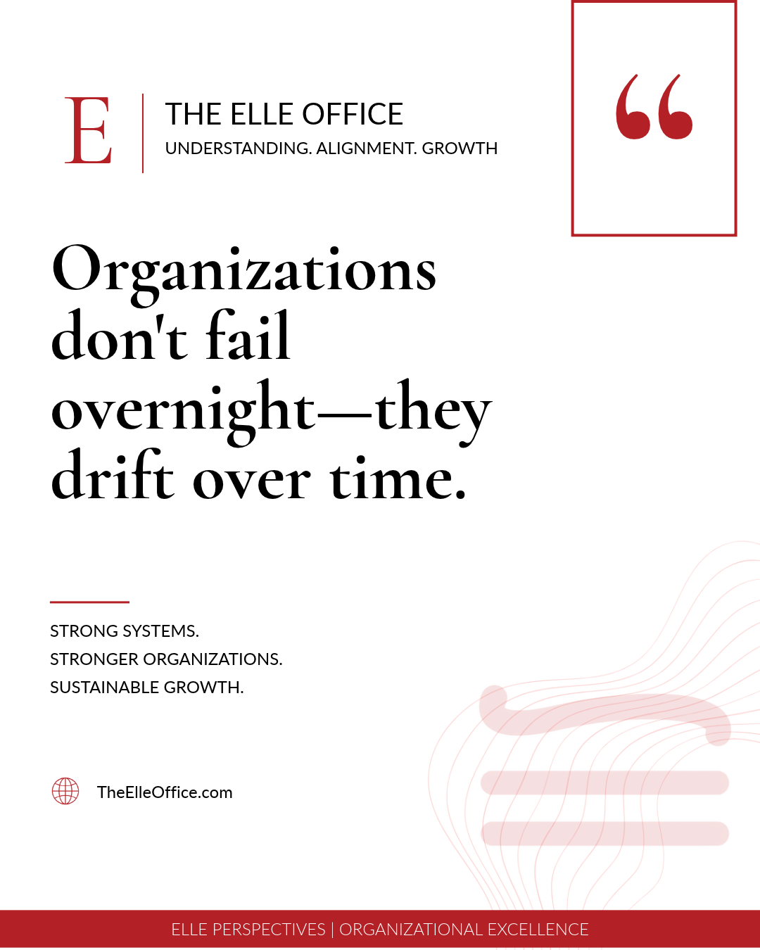Original Elle Perspectives artwork for Organizations Don’t Fail Overnight—They Drift Over Time.